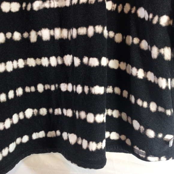 T by Talbots 2XP Black White Tie Dye Stripe Knit Top Long Sleeve Pullover Cozy - Picture 5 of 8